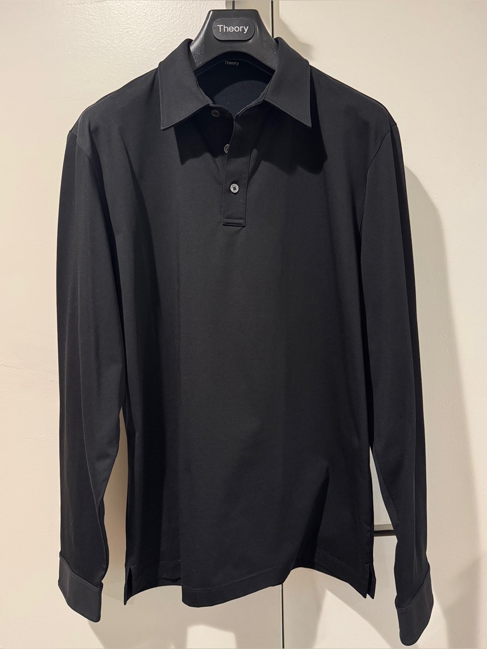 Theory Men's Ronan Long Sleeve Polo in Black, M